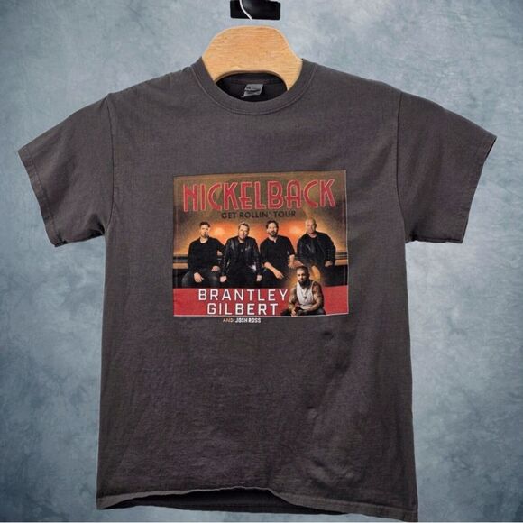 Nickelback Shirt Get Rollin Tour 2023 Band Merch Gray Small Brantley Gilbert‎ - Picture 1 of 11